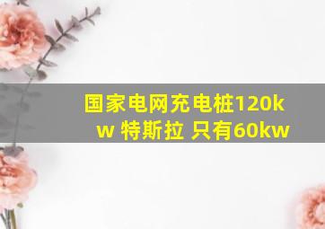 国家电网充电桩120kw 特斯拉 只有60kw